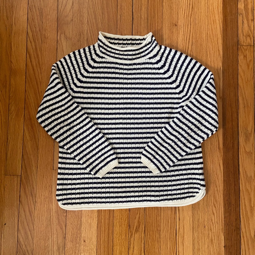 Vintage Cotton Roll Mockneck Knit Sweater